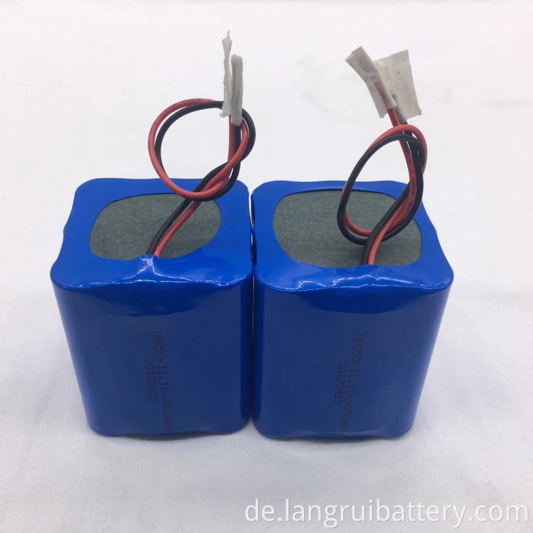 11.1V 9000mAh For Rechargeable Lithium Battery
